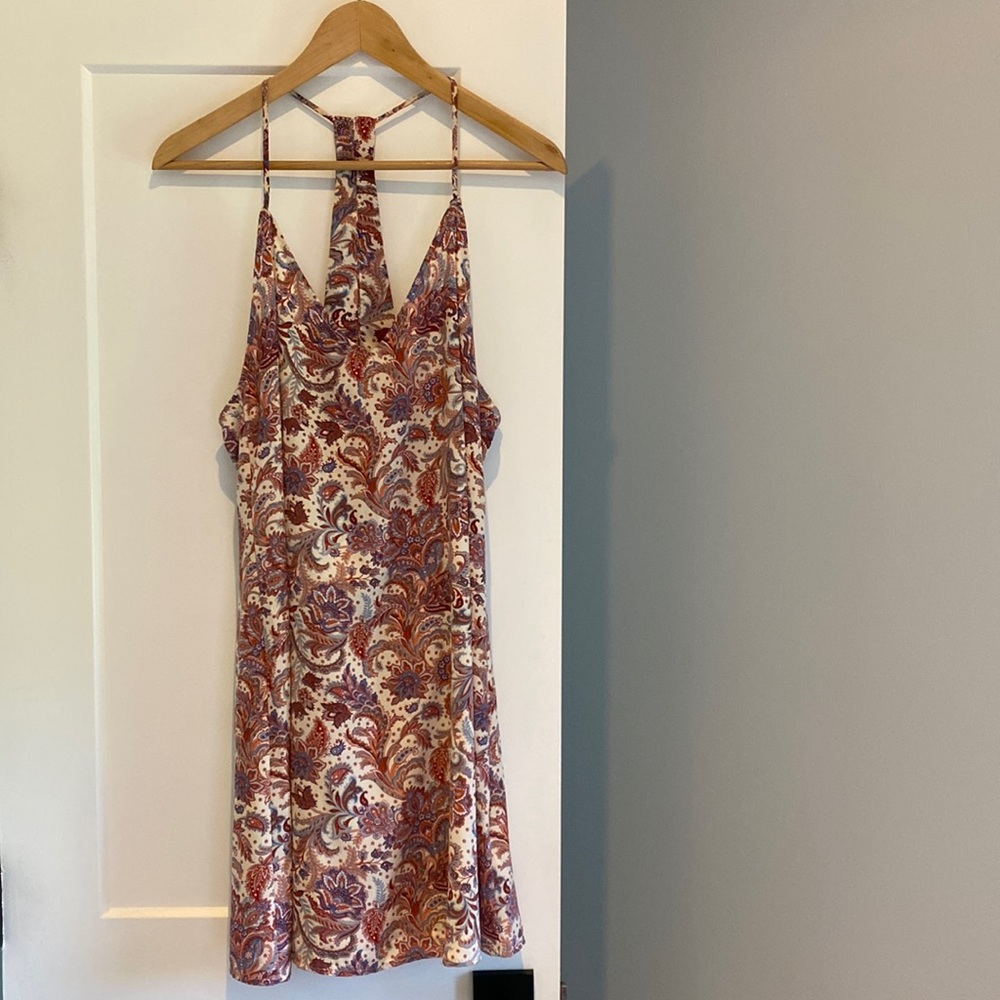 Sage Red, White, and Blue Paisley Dress - M